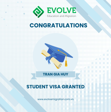 Ch&uacute;c mừng em Trần Gia Huy đ&atilde; nhận được Visa du học nghề &Uacute;c